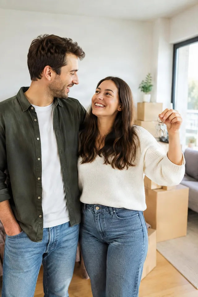Couple Holding New House Keys