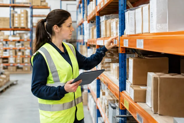 Warehouse Inventory Check With Tablet