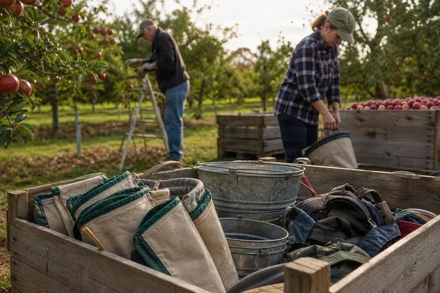 Apple Orchard Harvest Tools Ready