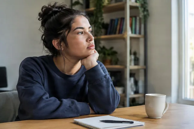 Thoughtful Woman Seeking Encouragement