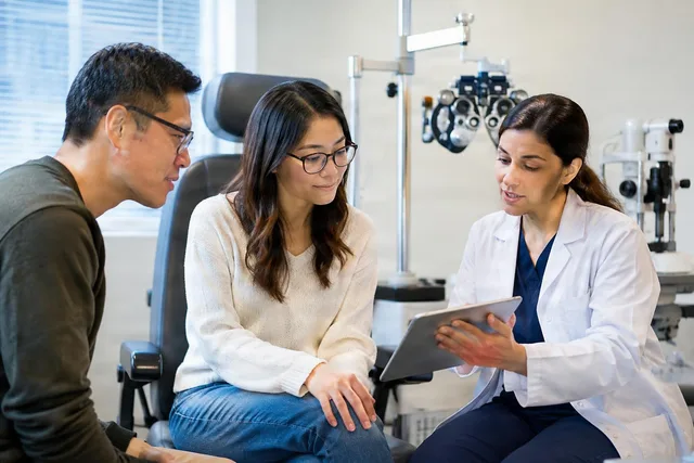 Optometrist Consultation With Patients