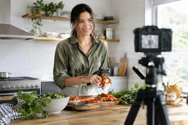 Food Creator Filming Carrot Prep