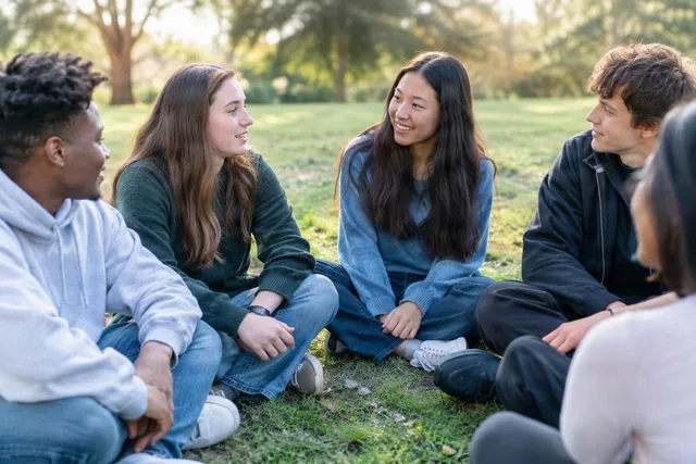 Friends Sharing Encouragement Outdoors