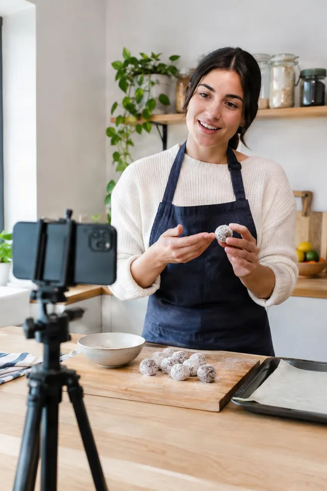 Creator Filming Homemade Truffles