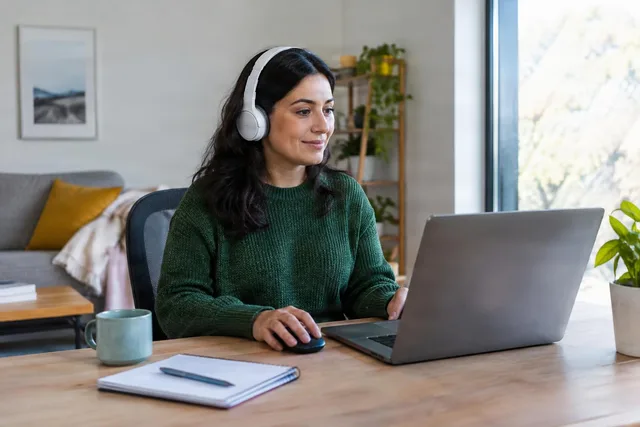 Remote Worker Using Headphones