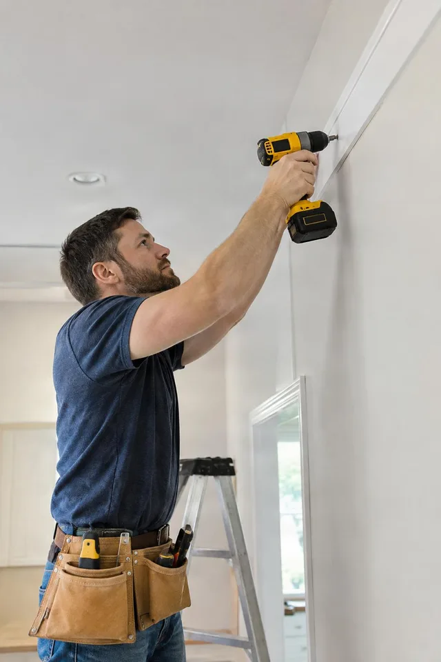 Installer Using Cordless Drill