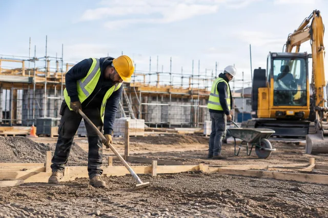 Construction Crew Leveling Ground