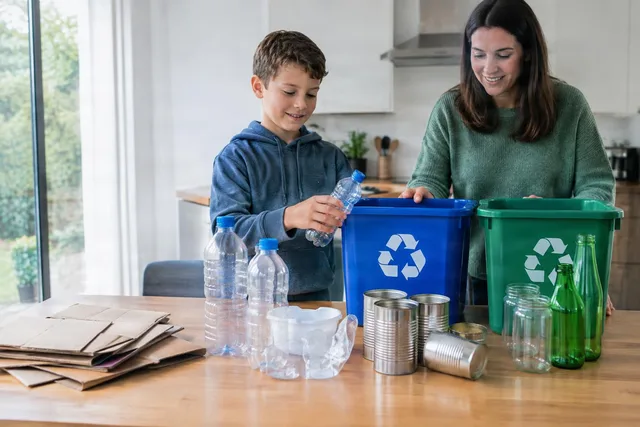 Family Sorting Household Recycling