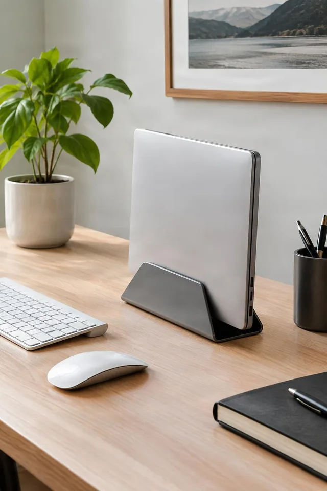 Minimal Laptop Stand Desk Scene