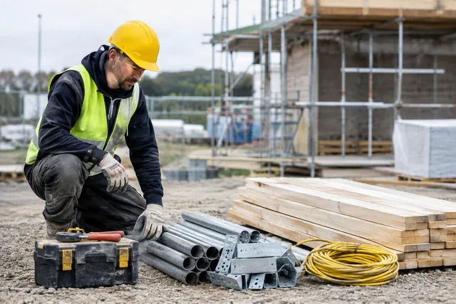 Construction Materials Staged on Site