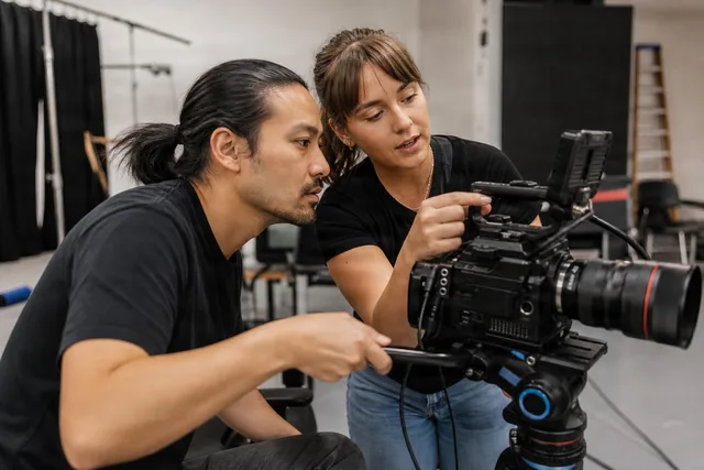 Crew Reviewing Camera Setup