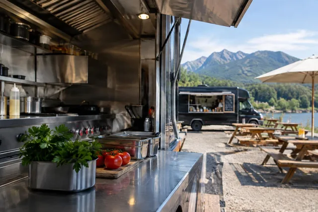 Food Truck Prep Counter View