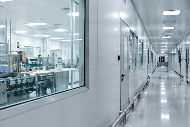 Cleanroom Corridor With Viewing Window