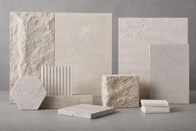 Pale Stone Surface Sample Display
