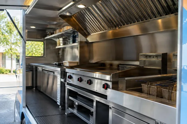 Stainless Food Truck Vent Hood Detail