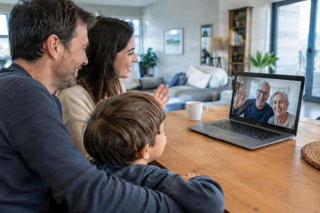 Family Video Call With Grandparents