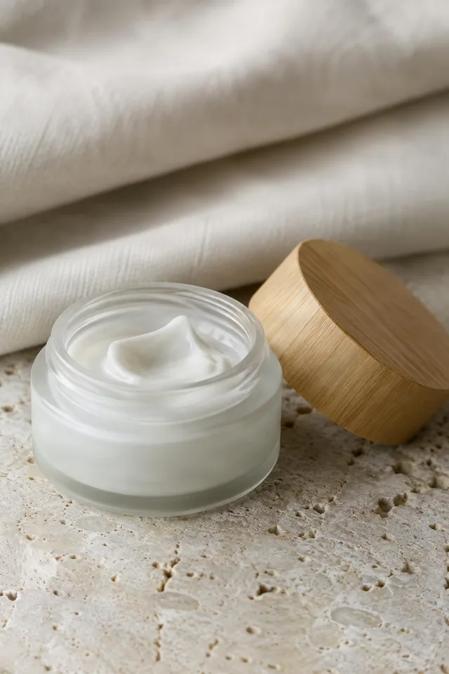 Minimal Cream Jar Texture Detail