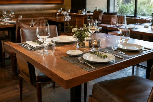 Corner View Restaurant Table Setting